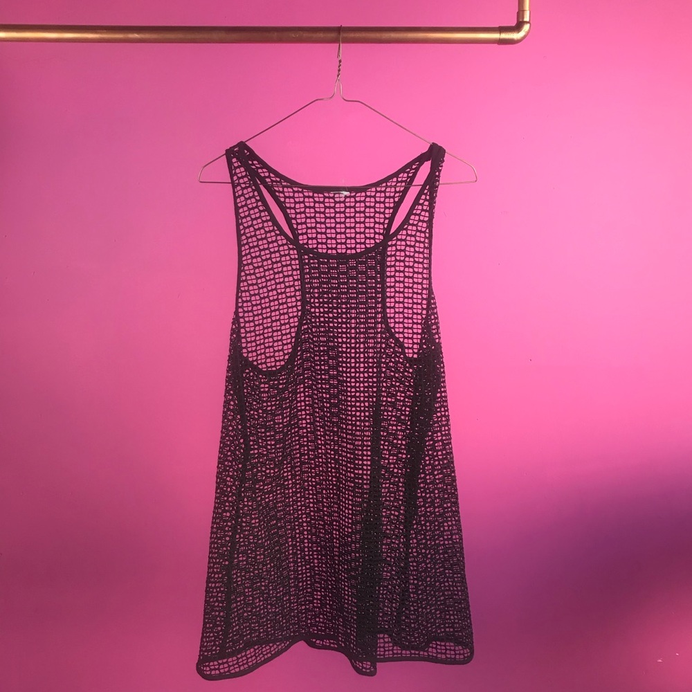 Black Mesh Dress - Coverup